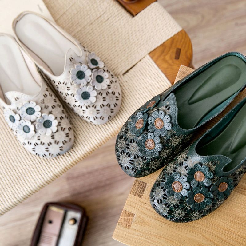 Summer Vintage Flowers Bequeme Hausschuhe 35-41