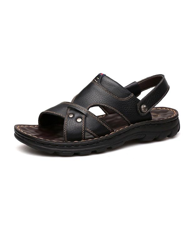 Handgefertigte Retro Leder Herren Sandalen