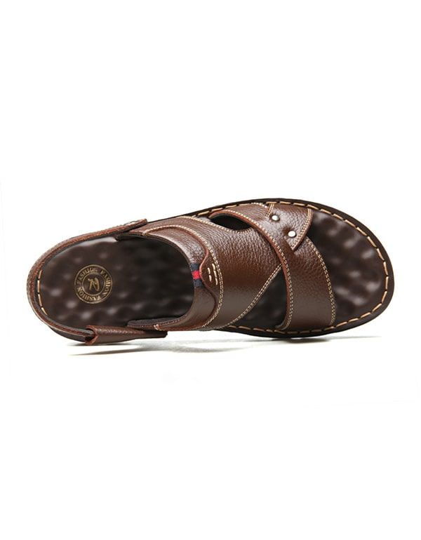 Handgefertigte Retro Leder Herren Sandalen