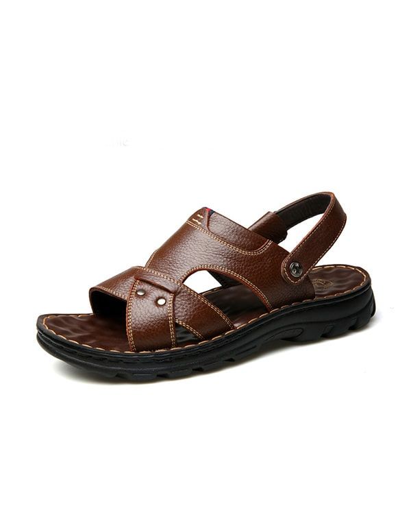 Handgefertigte Retro Leder Herren Sandalen