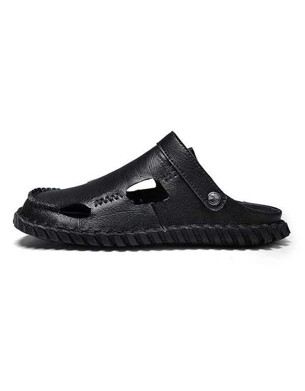 Herren Sommer Ledersandalen Loafer