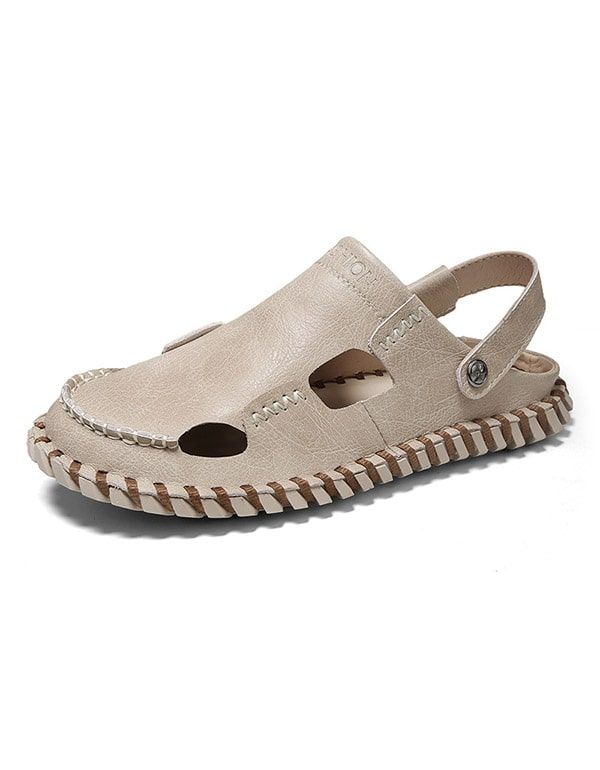 Herren Sommer Ledersandalen Loafer