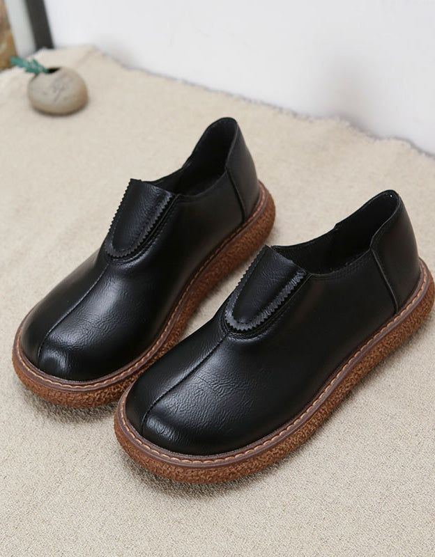 Bequeme Plateau-retro-schuhe Mit Rundem Kopf