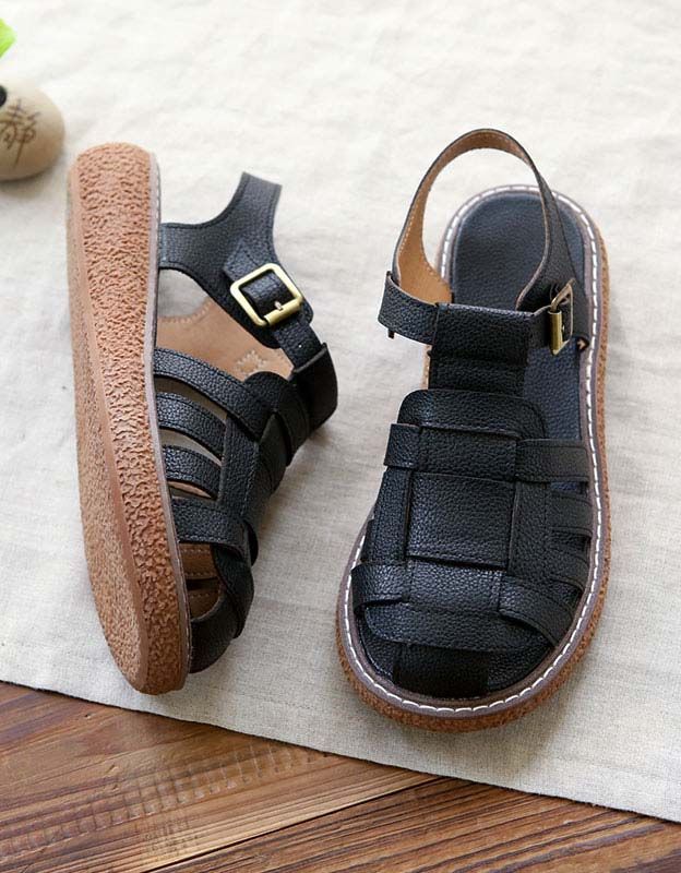 Handgefertigte Retro-sandalen Aus Leder