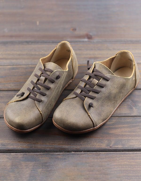 Bequeme Handgefertigte Leder-retro-schnürschuhe Für Herren