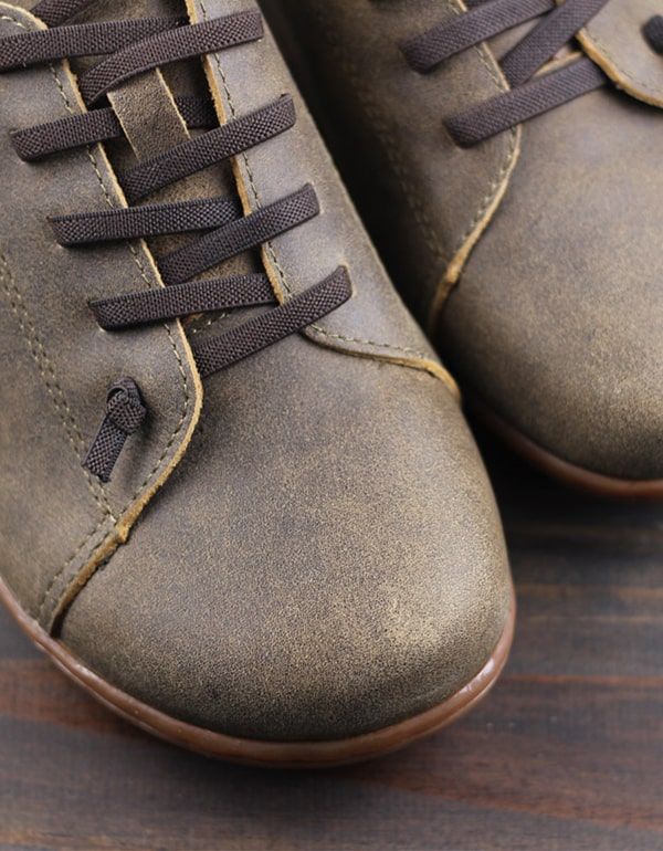 Bequeme Handgefertigte Leder-retro-schnürschuhe Für Herren