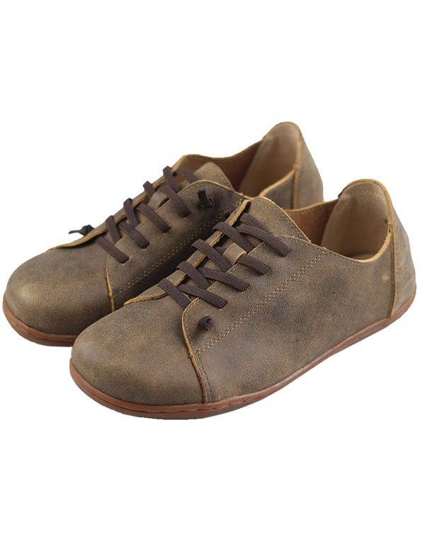 Bequeme Handgefertigte Leder-retro-schnürschuhe Für Herren