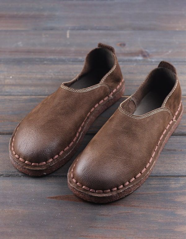 Bequeme Handgefertigte Retro-schuhe Aus Weichem Leder Für Herren