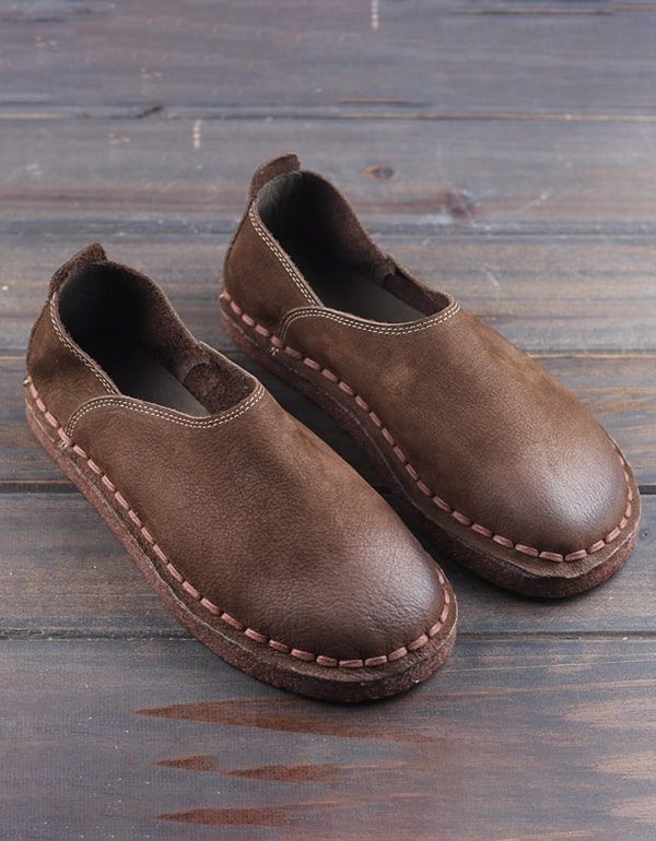 Bequeme Handgefertigte Retro-schuhe Aus Weichem Leder Für Herren