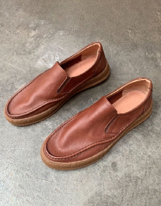 Bequemer Retro-slipper Aus Leder Für Herren