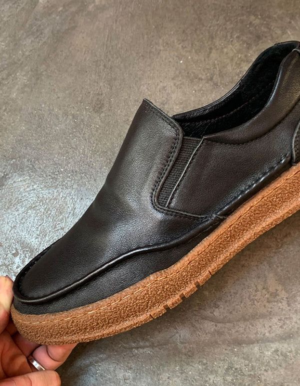 Bequemer Retro-slipper Aus Leder Für Herren