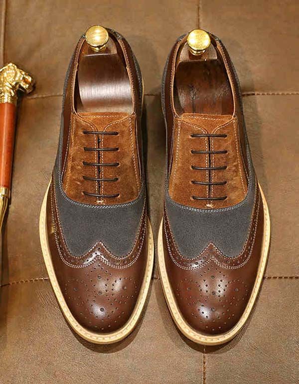 Handgefertigte Herren-oxfordschuhe Aus Britischem Bullock-wildleder