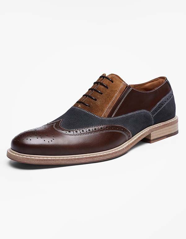 Handgefertigte Herren-oxfordschuhe Aus Britischem Bullock-wildleder