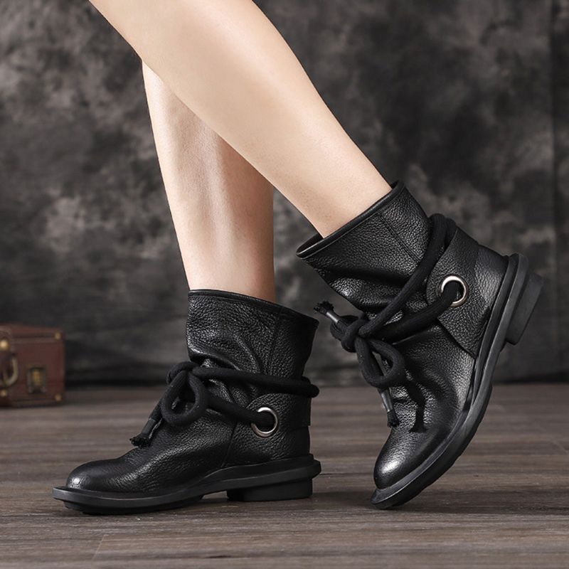 Bequeme Winterstiefel Aus Leder Im Retro-stil | Geschenk Schuhe