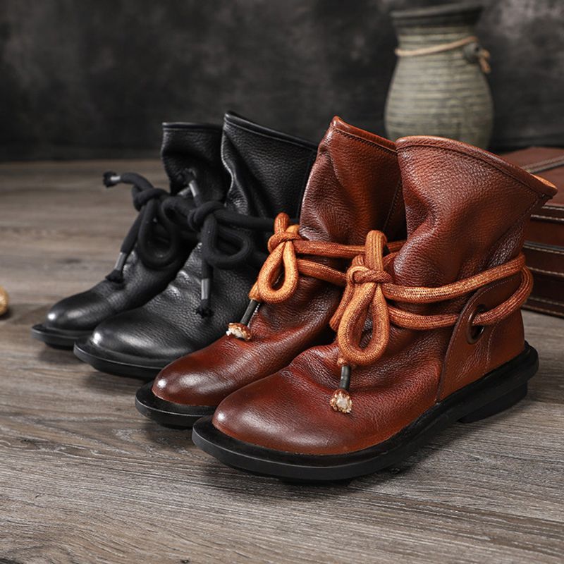 Bequeme Winterstiefel Aus Leder Im Retro-stil | Geschenk Schuhe