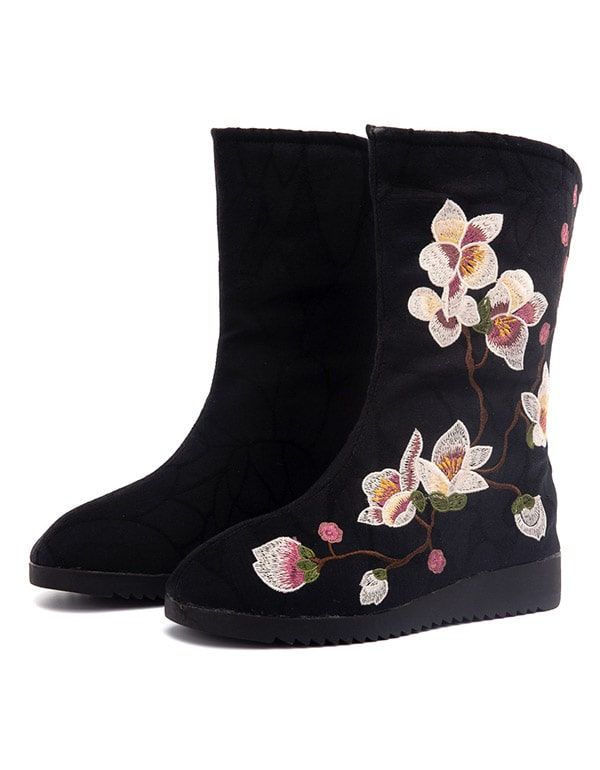 Bestickte Winter-baumwollstiefel Im Chinesischen Ethno-stil