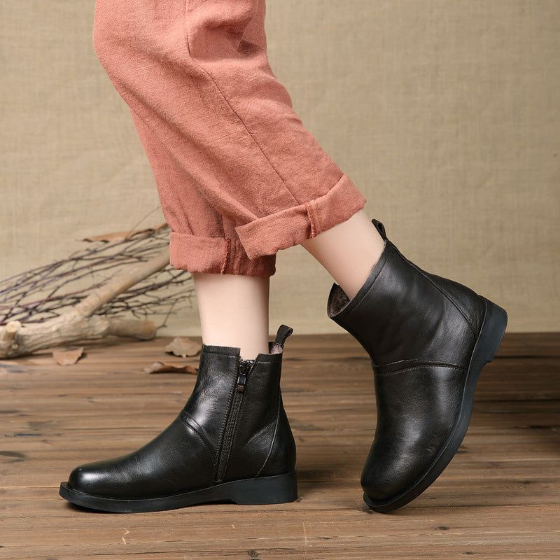 Damen Handgefertigte Plüsch-retro-stiefel| Geschenk Schuhe