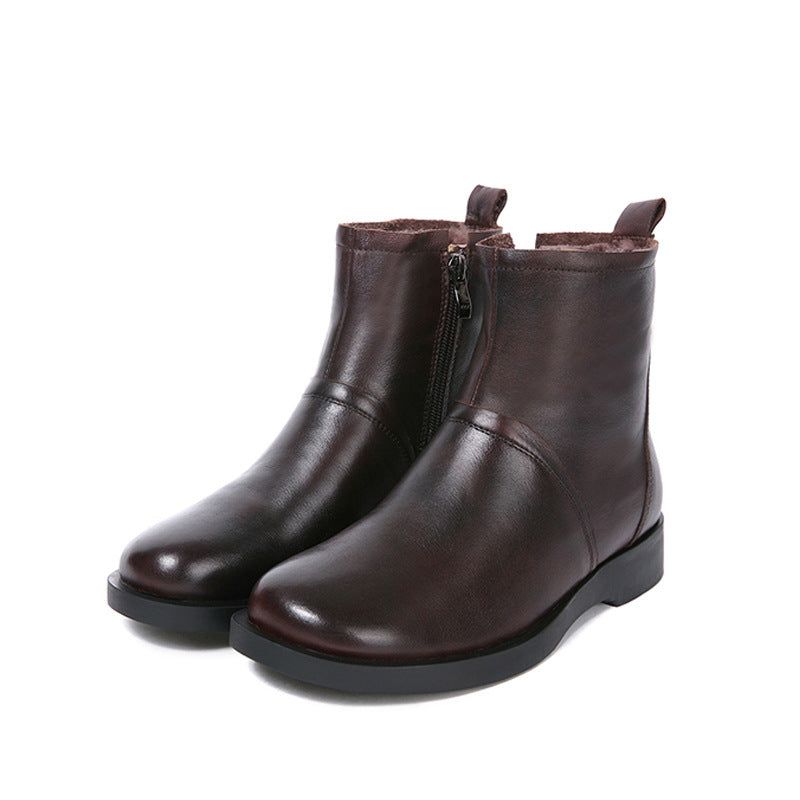 Damen Handgefertigte Plüsch-retro-stiefel| Geschenk Schuhe