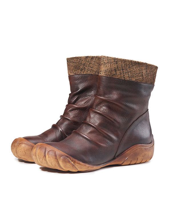 Damenstiefel Aus Handbemaltem Leder Für Herbst Und Winter