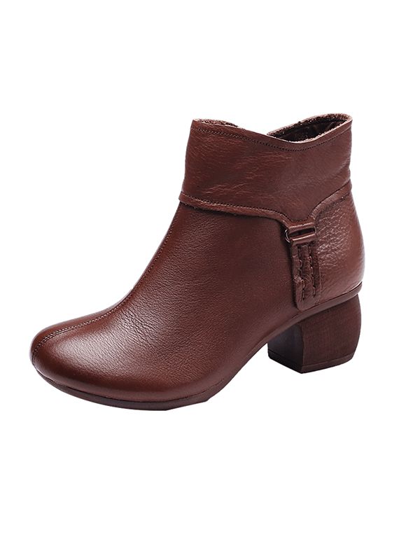 Elegante Retro-lederstiefel Für Damen