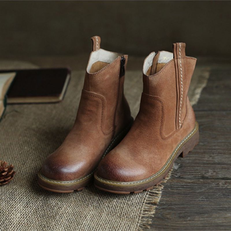 Handgemachte Lässige Wildlederstiefel Aus Leder