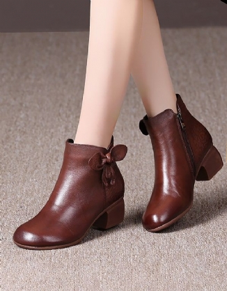 Herbst Bowknot Handmade Retro Chunky Boots