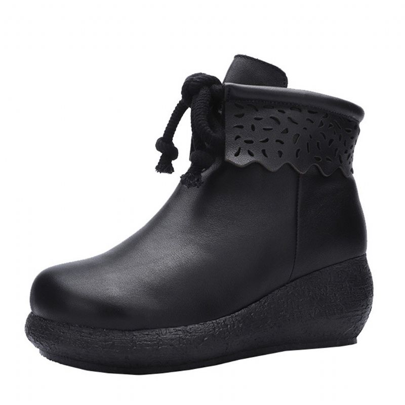 Herbst-winter-dicke Leder-warme Bequeme Baumwolldamenstiefel