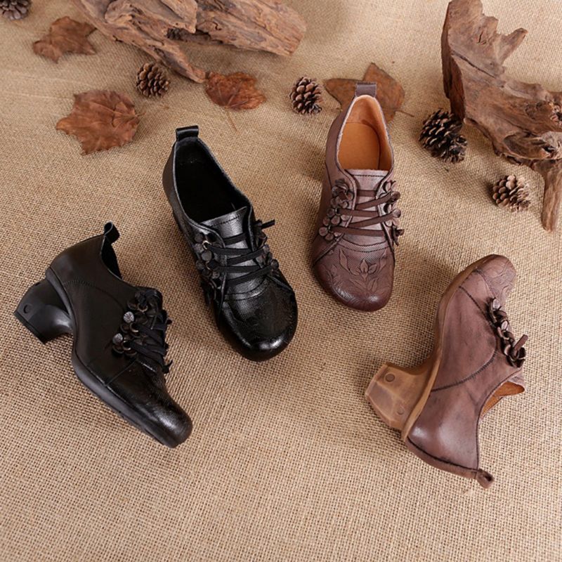 Herbst-winter-handgemachte Leder-beiläufige Retro-weinlese-schuhe | Geschenk Schuhe