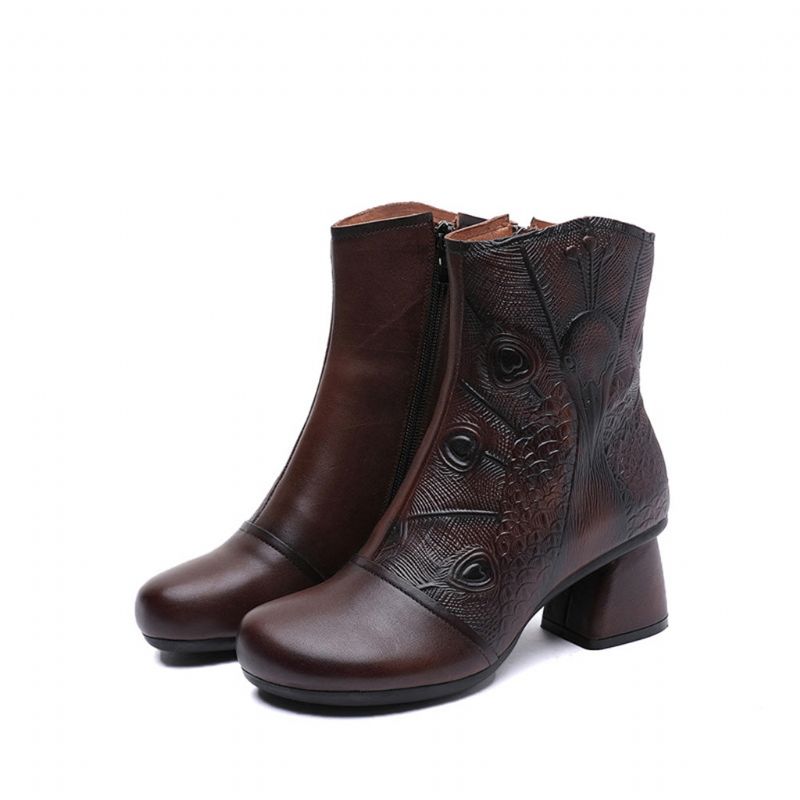 Herbst-winter-leder-retro-damenstiefel | Geschenk Schuhe