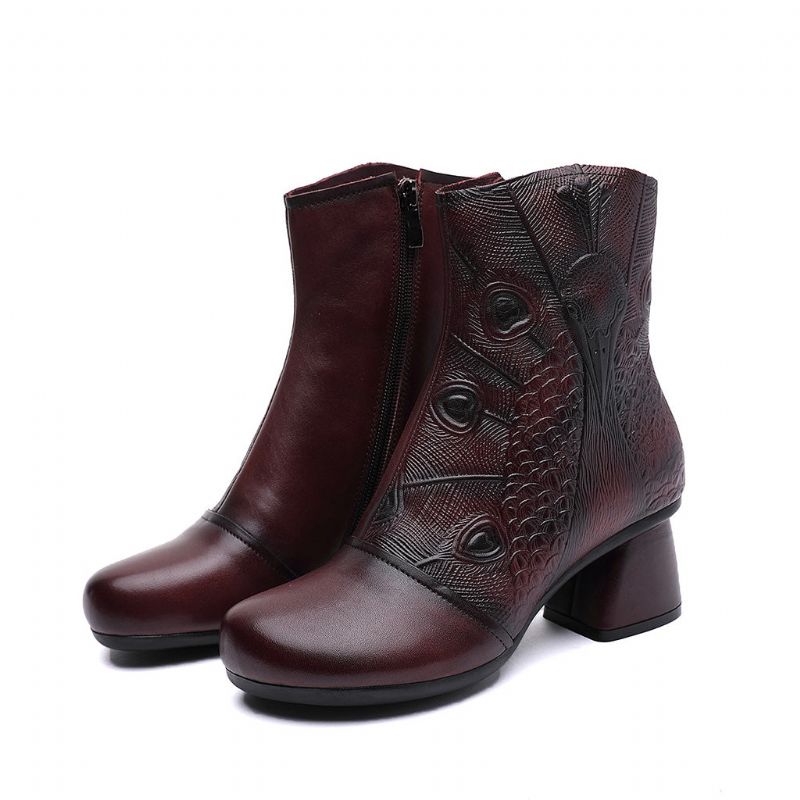 Herbst-winter-leder-retro-damenstiefel | Geschenk Schuhe