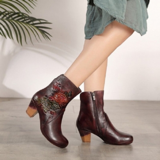 Herbst-winter-leder-retro-damenstiefel | Geschenk Schuhe