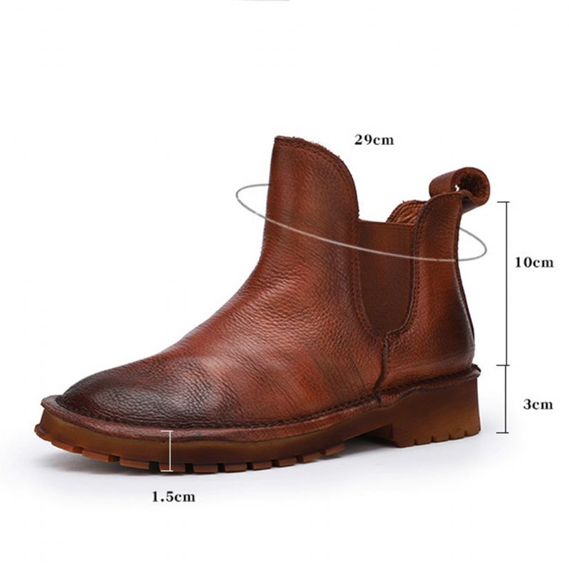 Herbst-winter-leder-retro-kurzstiefel Mit Weichem Boden | Geschenk Schuhe