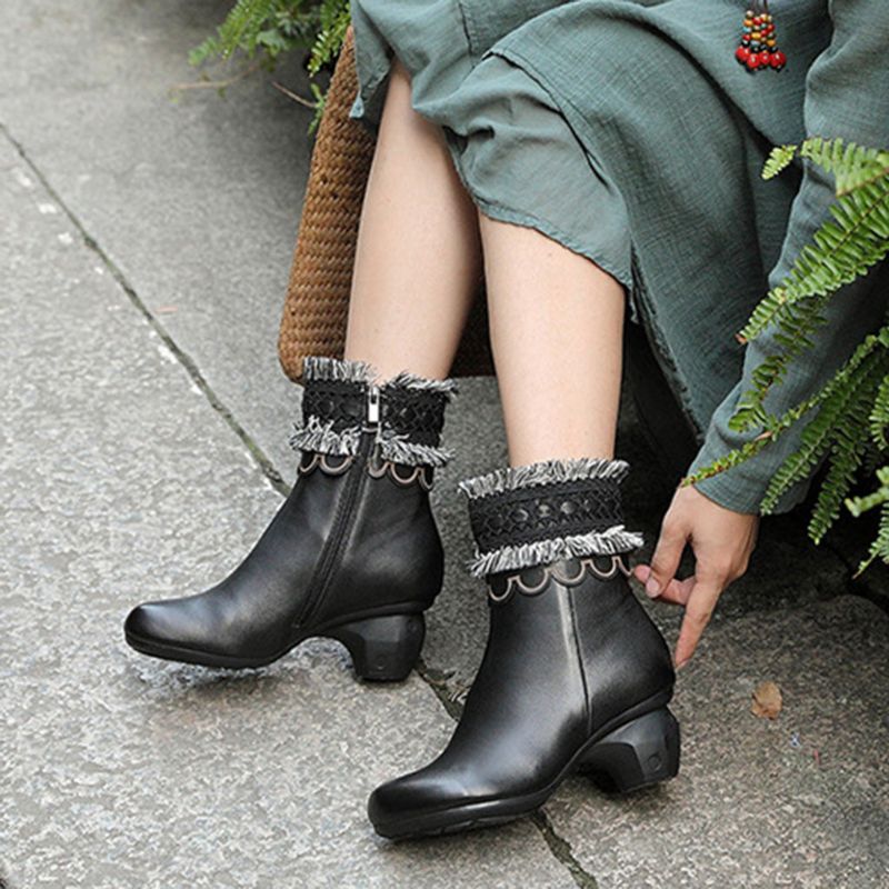 Herbst-winter-leder-retro-stiefel | Geschenk Schuhe