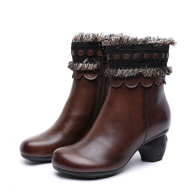 Herbst-winter-leder-retro-stiefel | Geschenk Schuhe