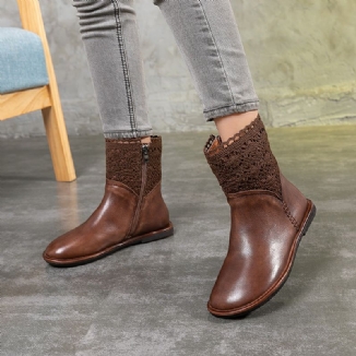 Herbst-winter-retro Handgefertigte Ledernähte Stiefeletten| Geschenk Schuhe