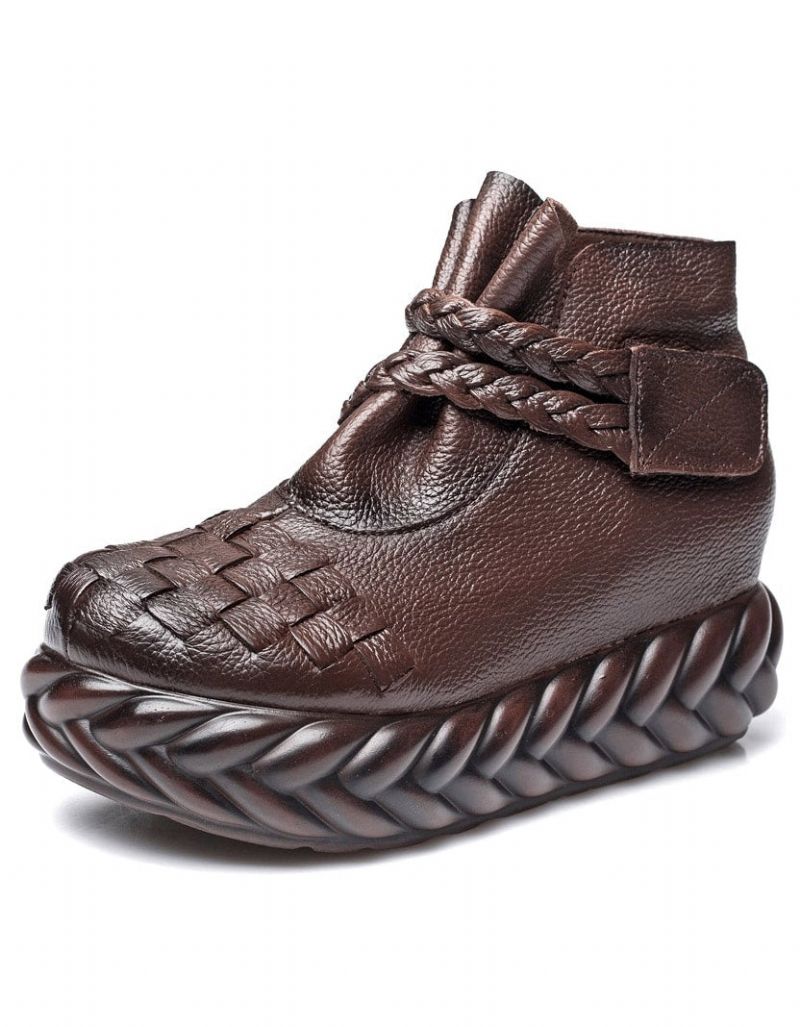 Herbst Winter Retro Handgefertigte Wasserdichte Plateaustiefel