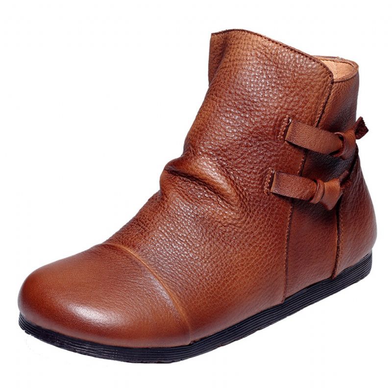 Herbst Winter Retro Leder Handgefertigte Damen Stiefeletten | Geschenk Schuhe