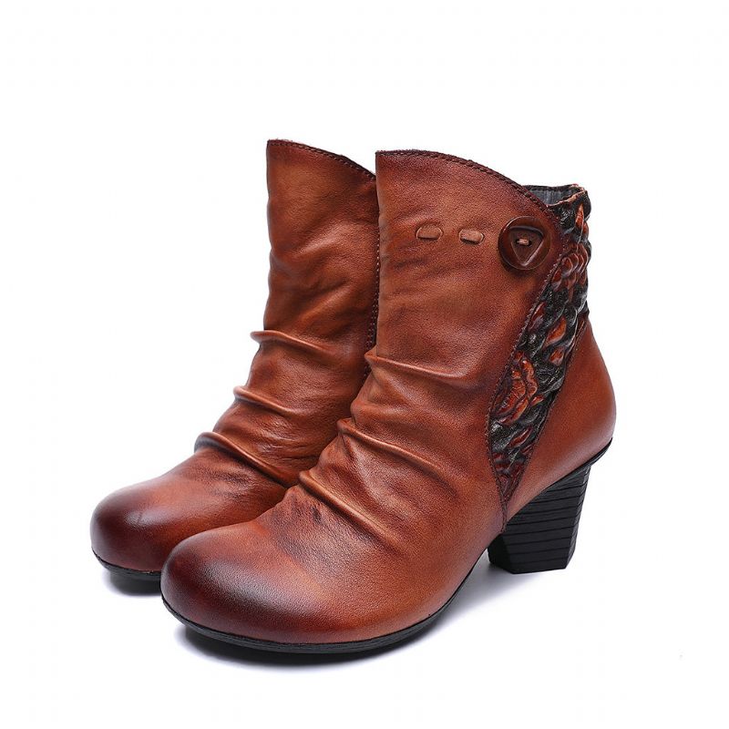 Herbst-winter-retro-leder-kurzstiefel | Geschenk Schuhe