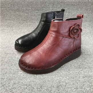 Herbst-winter-stiefel Aus Retro-leder Mit Weichem Boden Für Damen 35-41