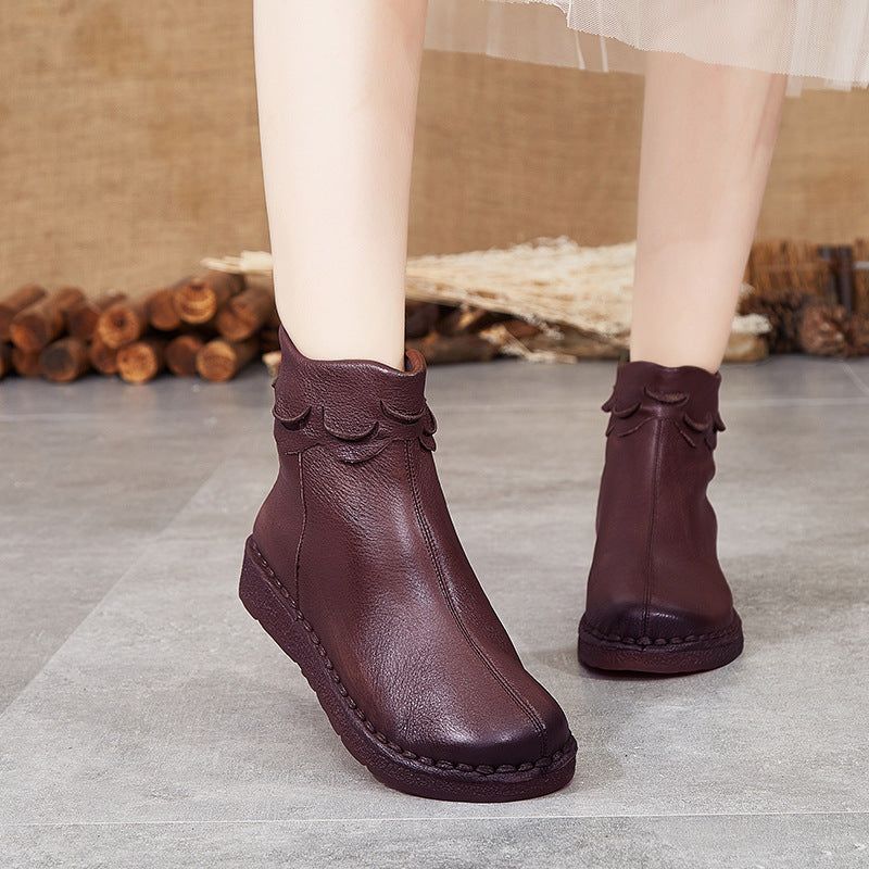 Herbst-winter-weiche Handgefertigte Retro-lederstiefel