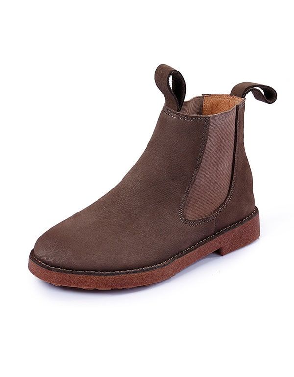 Retro-chelsea-stiefel Aus Weichem Leder Für Damen