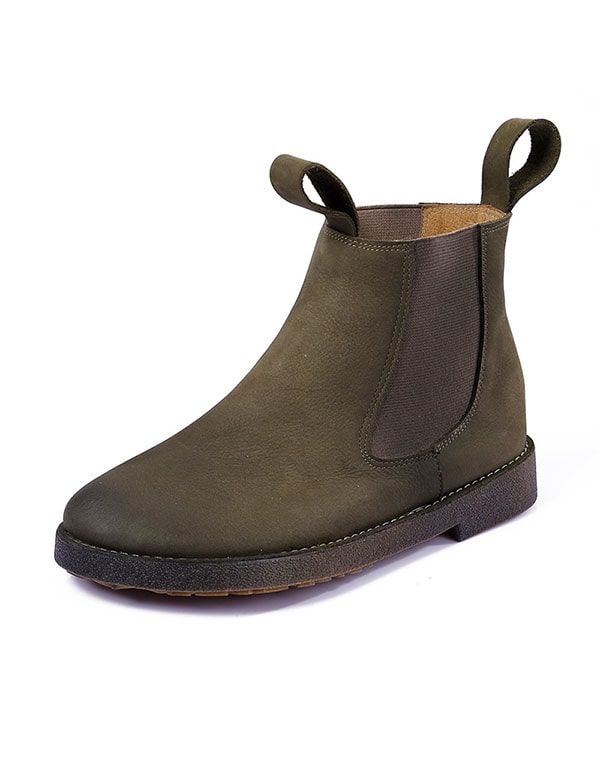 Retro-chelsea-stiefel Aus Weichem Leder Für Damen