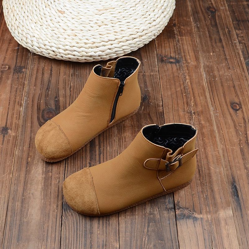 Retro Soft Bottom Handmade Samt Winterstiefel| Obiono