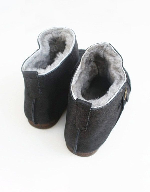 Soft Fur Retro Leder Kurzstiefel Winter