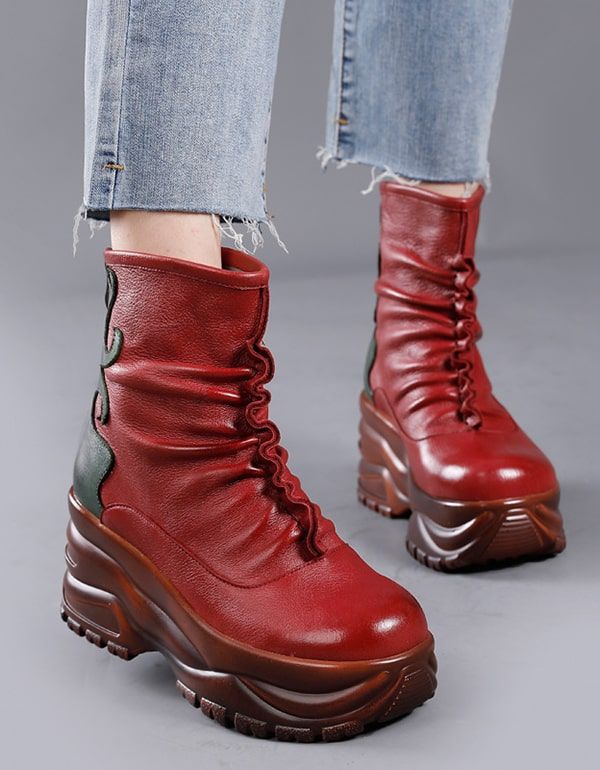 Wasserdichte Plateau-retrostiefel Im Winter-ethno-stil