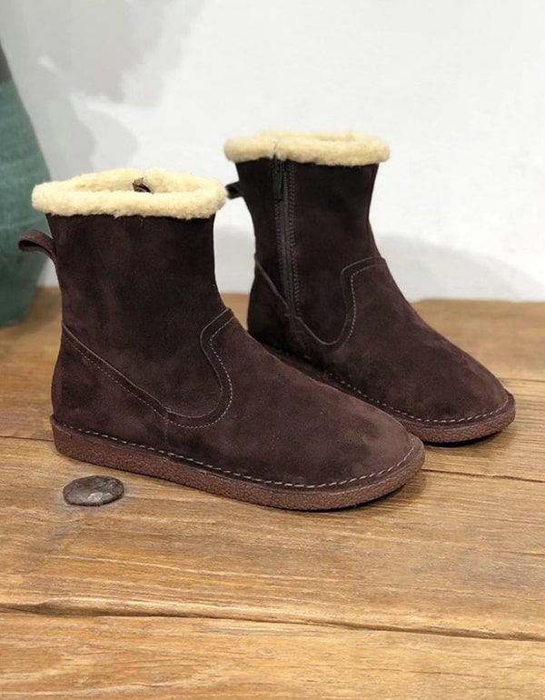 Wildleder Plüsch Winter Damen Baumwollstiefel