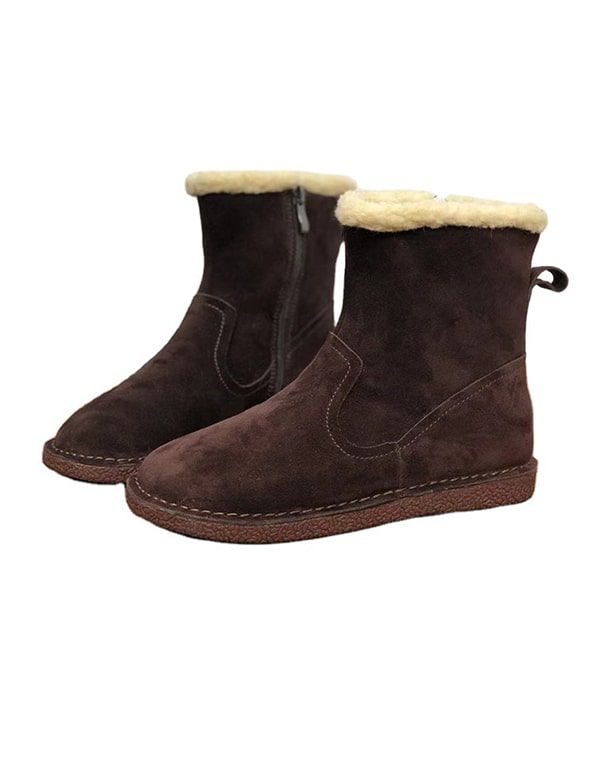 Wildleder Plüsch Winter Damen Baumwollstiefel