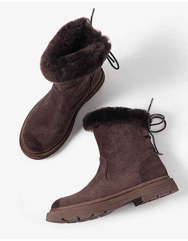 Wildleder-plüsch-winter-schneestiefel