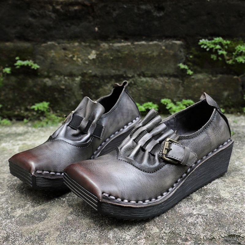 Winter-leder-retro-keilschuhe | Geschenk Schuhe