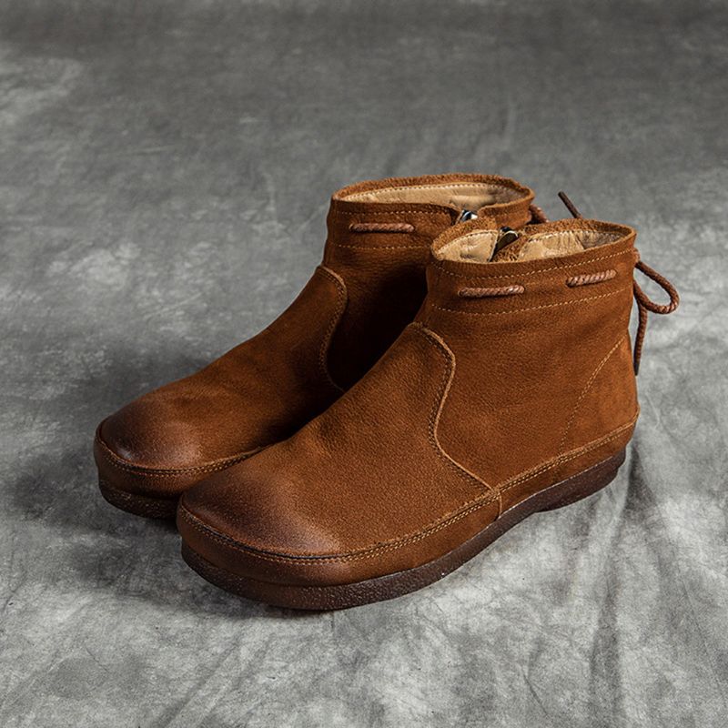 Winter Retro Leder Damenschuhe | Geschenk Schuhe